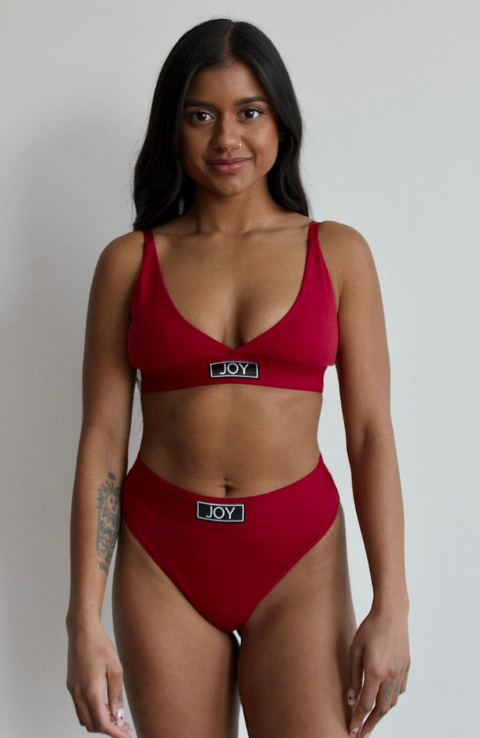 Soft & Adjustable Triangle Bralette - Red Collection JOY Underwear